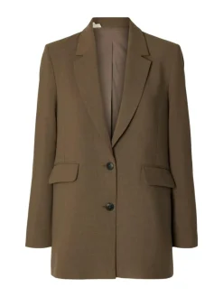 Rita Relaxed Blazer, Chocolate Chip Melange, 40