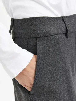 Rita Wide Bukser, Dark Grey Melange, 40/L32