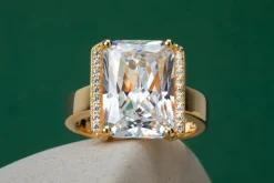 Roccanova Ring, Guld/Hvid, 54