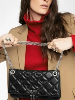 Rock II Quilted Monogram Clutch, Black