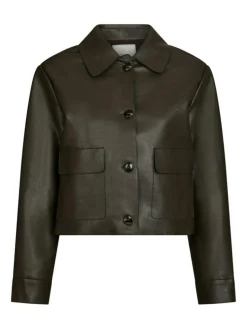 Romana Faux PU Jakke, Brown, 38