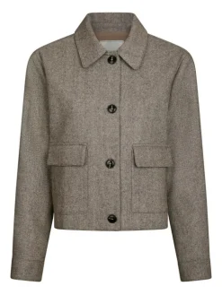 Romana Herringbone Jakke, Dusty Brown, 36