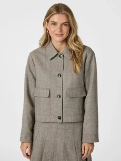 Romana Herringbone Jakke, Dusty Brown, 36