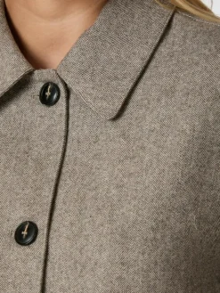 Romana Herringbone Jakke, Dusty Brown, 36