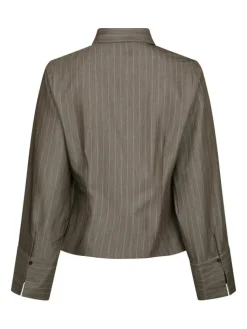 Rosa Pinstripe Melange Skjorte, Dusty Brown, 38