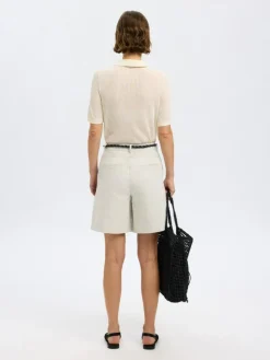 Rose Structure Knit Bluse, Snow White, L