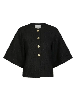 Rosella Boucle Mini Jakke, Black, 36