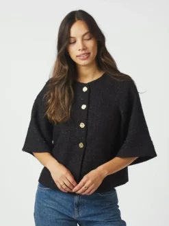 Rosella Boucle Mini Jakke, Black, 36