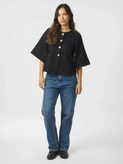 Rosella Boucle Mini Jakke, Black, 36