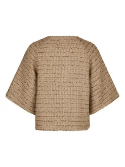 Rosella Boucle Mini Jakke, Taupe, 38