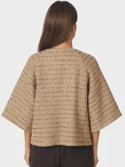 Rosella Boucle Mini Jakke, Taupe, 38