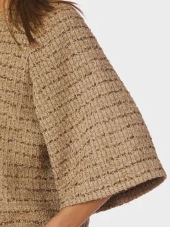 Rosella Boucle Mini Jakke, Taupe, 38
