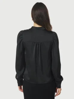 Rosslyn Heavy Sateen Bluse, Black, 40