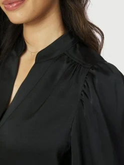 Rosslyn Heavy Sateen Bluse, Black, 40