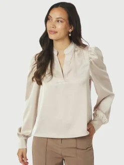Rosslyn Heavy Sateen Bluse, Champagne, 40