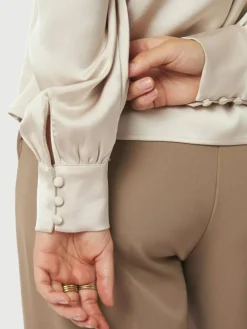 Rosslyn Heavy Sateen Bluse, Champagne, 40