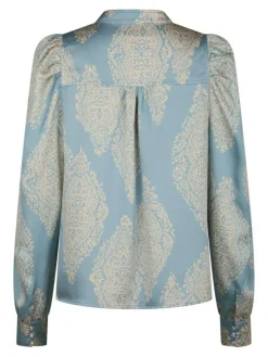 Rosslyn Paisley Drop Bluse, Dusty Blue, 40