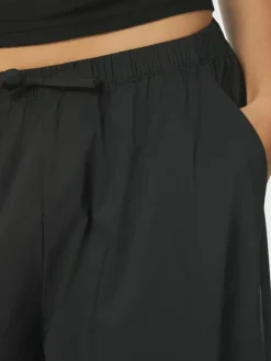 Roxane Balloon Poplin Bukser, Black, 36