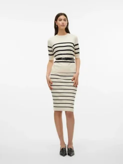 Saba Plain Strikbluse, Birch/Black, L