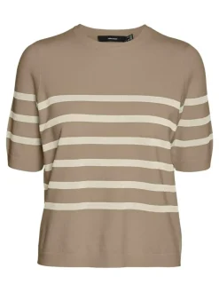 Saba Plain Strikbluse, Silver Mink/Birch, XL