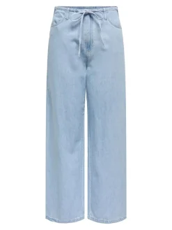 Sabrina Wide Tie Jeans, Light Blue Denim, XS/L32