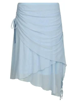 Saffron Asymmetric Mesh Nederdel, Light Blue, 38