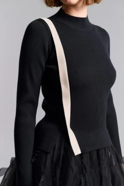 Saku Bluse, Black/Ivory Twist, S