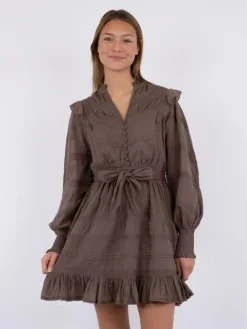 Salli S Voile Kjole, Light Brown, 38