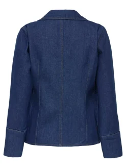 Sally Zip Denimskjorte, Dark Blue Denim, M