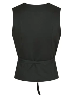 Samara Twill Wrap Vest, Black, 42