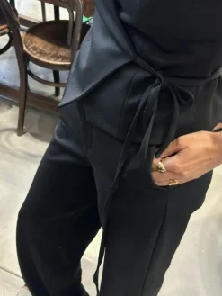 Samara Twill Wrap Vest, Black, 42