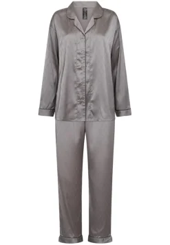 Satin Pyjamassæt, Grey, L