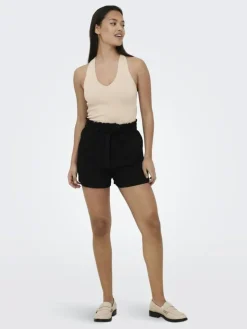 Say Linen Shorts, Black, 34