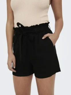 Say Linen Shorts, Black, 34