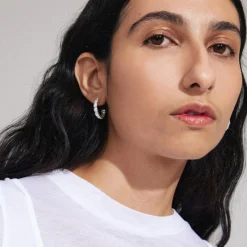 Scottie Recycled Hoop Øreringe, Silver Plated