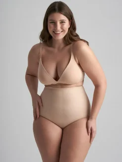 Sculpting High Waist Brief, Beige, XL