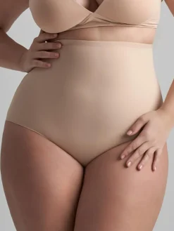 Sculpting High Waist Brief, Beige, XL