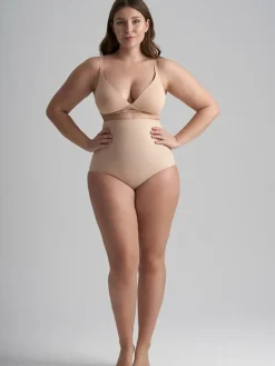 Sculpting High Waist Brief, Beige, XL