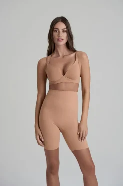 Sculpting High Waist Shorts, Honey, M