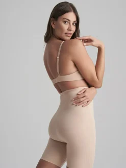 Sculpting High Waist Shorts, Beige, XXL