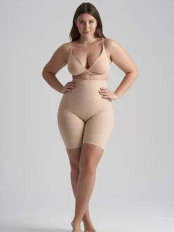 Sculpting High Waist Shorts, Beige, XXL