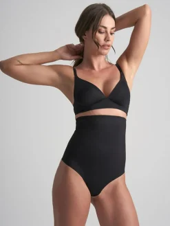 Sculpting High Waist Thong, Black, XL