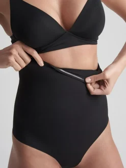 Sculpting High Waist Thong, Black, XL