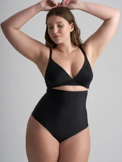 Sculpting High Waist Thong, Black, XL