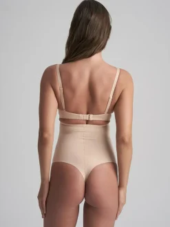 Sculpting High Waist Thong, Beige, XL
