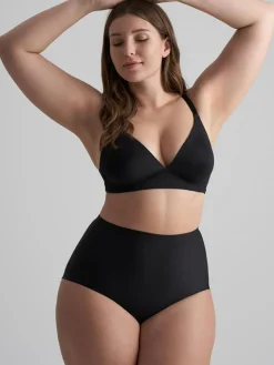 Sculpting Mid Waist Brief, Black, XXL