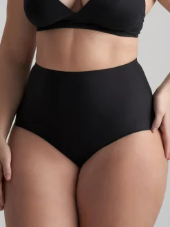 Sculpting Mid Waist Brief, Black, XXL