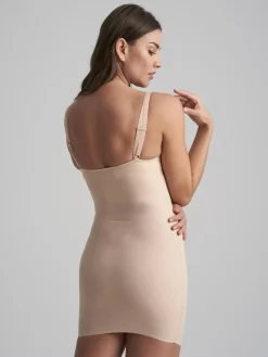 Sculpting Open Bust Underkjole, Beige, XL