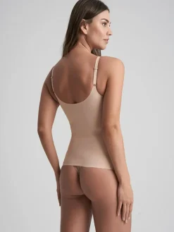 Sculpting Singlet Top, Beige, XXL