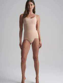 Sculpting Singlet Top, Beige, XXL